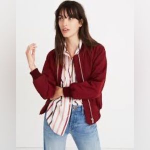 Madewell Side-Zip Bomber Jacket Size: Medium